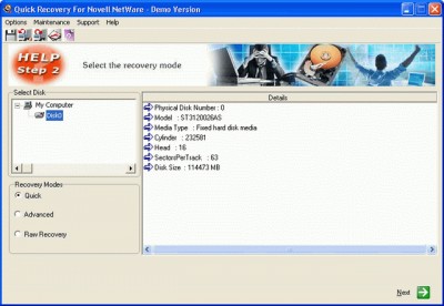 Unistal Novell Data Recovery Software 11.06.07 screenshot