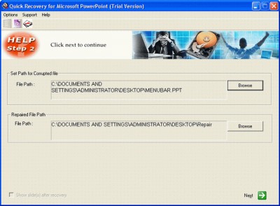 Unistal PowerPoint Recovery 11.01.06 screenshot Unistal PowerPoint Recovery 11.01.06 screenshot