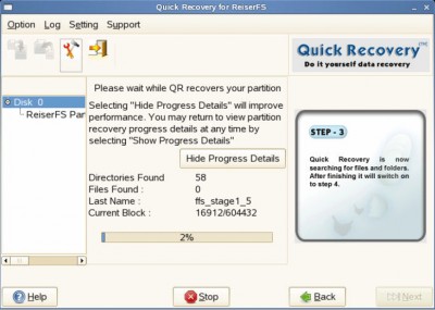 Unistal ReiserFS Data Recovery Software 11.07.07 screenshot