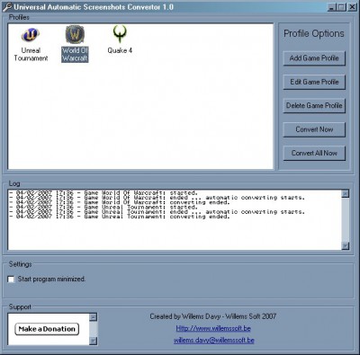Universal game screenshots convertor 1.0 screenshot