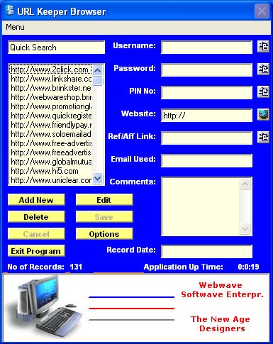 UrlKeeperBrowser 1.03 screenshot
