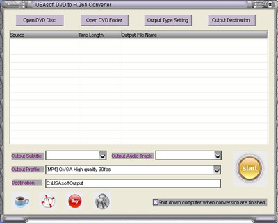 USA DVD to H.264 Converter 5.2 screenshot USA DVD to H.264 Converter 5.2 screenshot