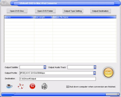 USA DVD to Mac iPod Converter 5.2 screenshot