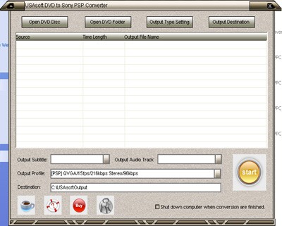 USA DVD to Sony PSP Converter 5.1 screenshot USA DVD to Sony PSP Converter 5.1 screenshot