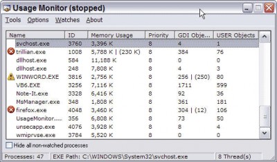 Usage Monitor 1.7.0.2 screenshot Usage Monitor 1.7.0.2 screenshot