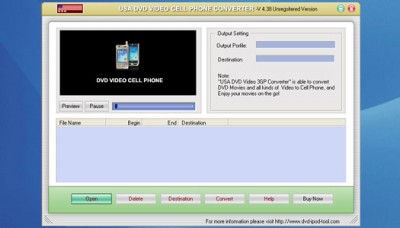 USAsoft DVD Video Cell Phone Converter 6.0 screenshot USAsoft DVD Video Cell Phone Converter 6.0 screenshot