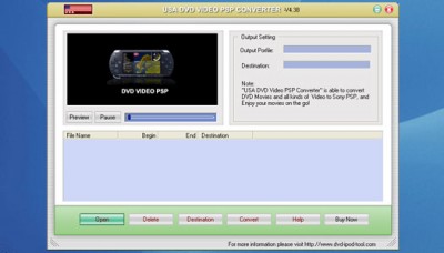 USAsoft DVD Video Sony PSP Converter 6.0 screenshot USAsoft DVD Video Sony PSP Converter 6.0 screenshot