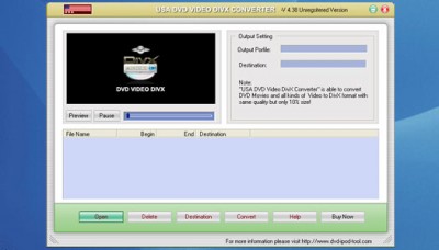 USAsoft DVD Video DivX Converter 6.0 screenshot USAsoft DVD Video DivX Converter 6.0 screenshot