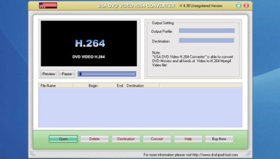 USAsoft DVD Video H.264 Converter 6.0 screenshot USAsoft DVD Video H.264 Converter 6.0 screenshot