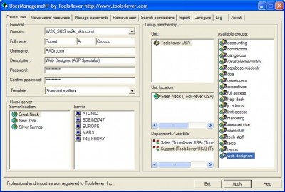 User Management - Windows Users Management Adminis 5.4 screenshot User Management - Windows Users Management Adminis 5.4 screenshot