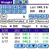 UTS Weight for Palm OS 1.5.1 screenshot UTS Weight for Palm OS 1.5.1 screenshot