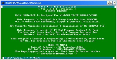 UWin Installer 3.0.0 screenshot UWin Installer 3.0.0 screenshot
