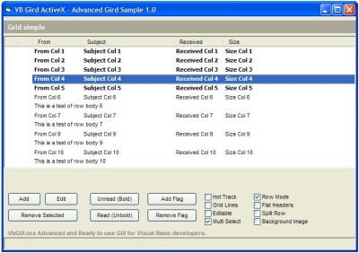VB Grid ActiveX (OCX) 1.0 screenshot