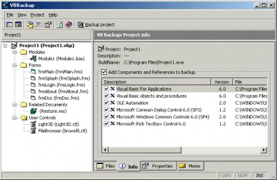 VBBackup 1.4 screenshot VBBackup 1.4 screenshot
