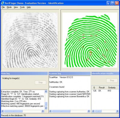 VeriFinger WinCE SDK 4.1 screenshot