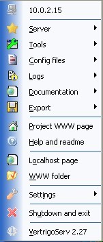 VertrigoServ 2.10 screenshot