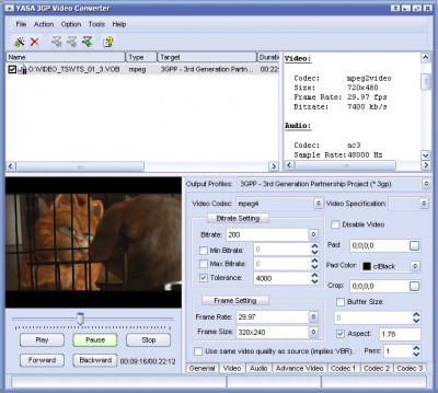 VFC 3GP VIDEO CONVERTER 6.1.021991 screenshot