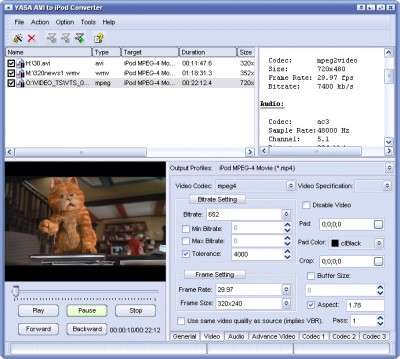 VFC AVI TO IPOD FORMAT CONVERTER 4.7.02129 screenshot VFC AVI TO IPOD FORMAT CONVERTER 4.7.02129 screenshot