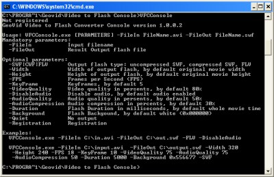 Video to Flash Console 1.1 screenshot Video to Flash Console 1.1 screenshot