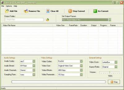 Video to FLV and SWF Converter 2.0 screenshot Video to FLV and SWF Converter 2.0 screenshot