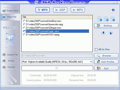 Video to iPod PSP 3GP Converter 1.5.9.924 screenshot