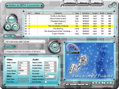 Video to MP4 Converter 2.0.3.01 screenshot