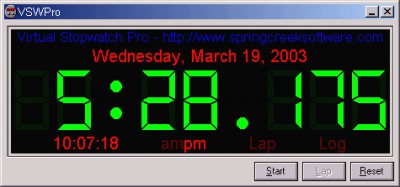 Virtual Stopwatch Pro 3.14 screenshot