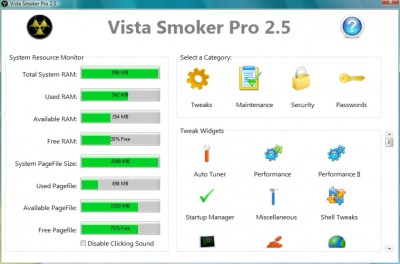 Vista Smoker Pro 2.5 screenshot Vista Smoker Pro 2.5 screenshot