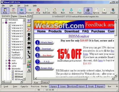 Visual CHM 4.0 screenshot