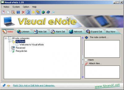 Visual eNote Desktop Edition 1.59 screenshot Visual eNote Desktop Edition 1.59 screenshot