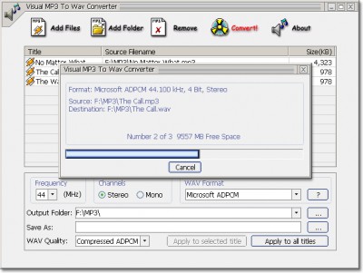 Visual MP3 To Wav Converter 1.2.6 screenshot
