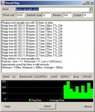 Visual Ping 0.8 screenshot Visual Ping 0.8 screenshot