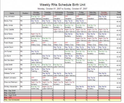 Visual Staff Scheduler PRO 9.0 screenshot