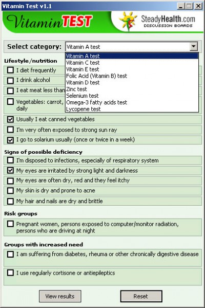 Vitamin Test 1.1 screenshot Vitamin Test 1.1 screenshot