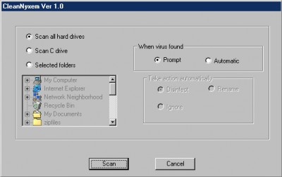 W32/Nyxem.D removal tool 2.0 screenshot W32/Nyxem.D removal tool 2.0 screenshot