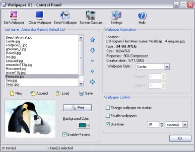 WallpaperXe 1.2 screenshot WallpaperXe 1.2 screenshot