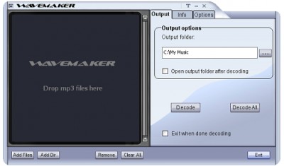 WaveMaker MP3 to WAV Converter 2.3 screenshot WaveMaker MP3 to WAV Converter 2.3 screenshot