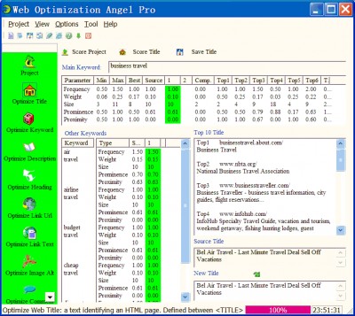 Web Optimization Angel Pro 3.70 screenshot Web Optimization Angel Pro 3.70 screenshot