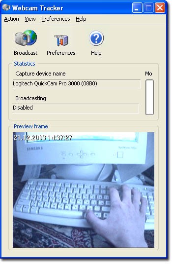 Webcam Tracker 2.0 screenshot