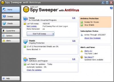 Webroot Spy Sweeper with AntiVirus 5.5 screenshot