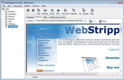 WebStripper 2.71 screenshot WebStripper 2.71 screenshot