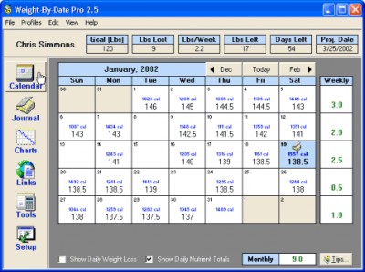 Weight-By-Date Pro 2.5 screenshot