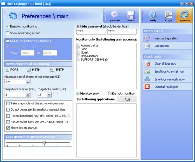 WideStep Elite Keylogger 3.5 screenshot WideStep Elite Keylogger 3.5 screenshot