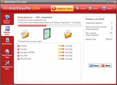 WinAntiVirus 2006 Pro 2.0.162.13 screenshot WinAntiVirus 2006 Pro 2.0.162.13 screenshot