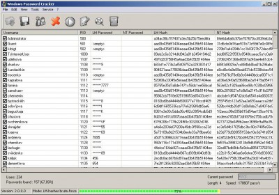 Windows Password Cracker 2.11 screenshot