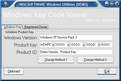 Windows Product Key Viewer Changer 2.2 screenshot Windows Product Key Viewer Changer 2.2 screenshot