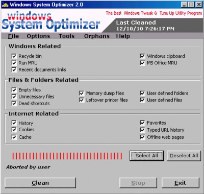 Windows System Optimizer - Free Edition 2.0 screenshot Windows System Optimizer - Free Edition 2.0 screenshot
