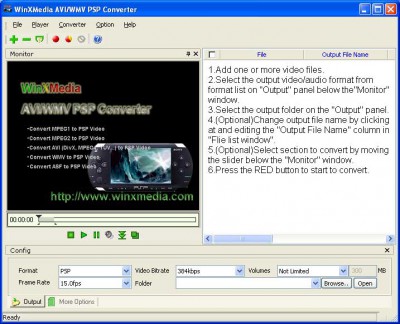 WinX AVI/WMV PSP Converter 1.52m screenshot