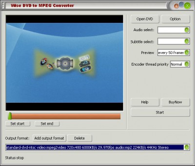 Wise DVD to AVI Converter 4.0 screenshot