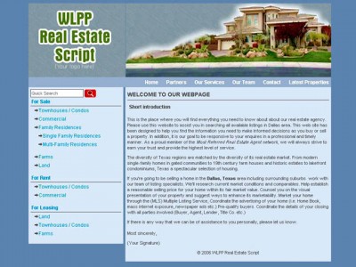 Wlpp Real Estate Script 6.2 screenshot Wlpp Real Estate Script 6.2 screenshot